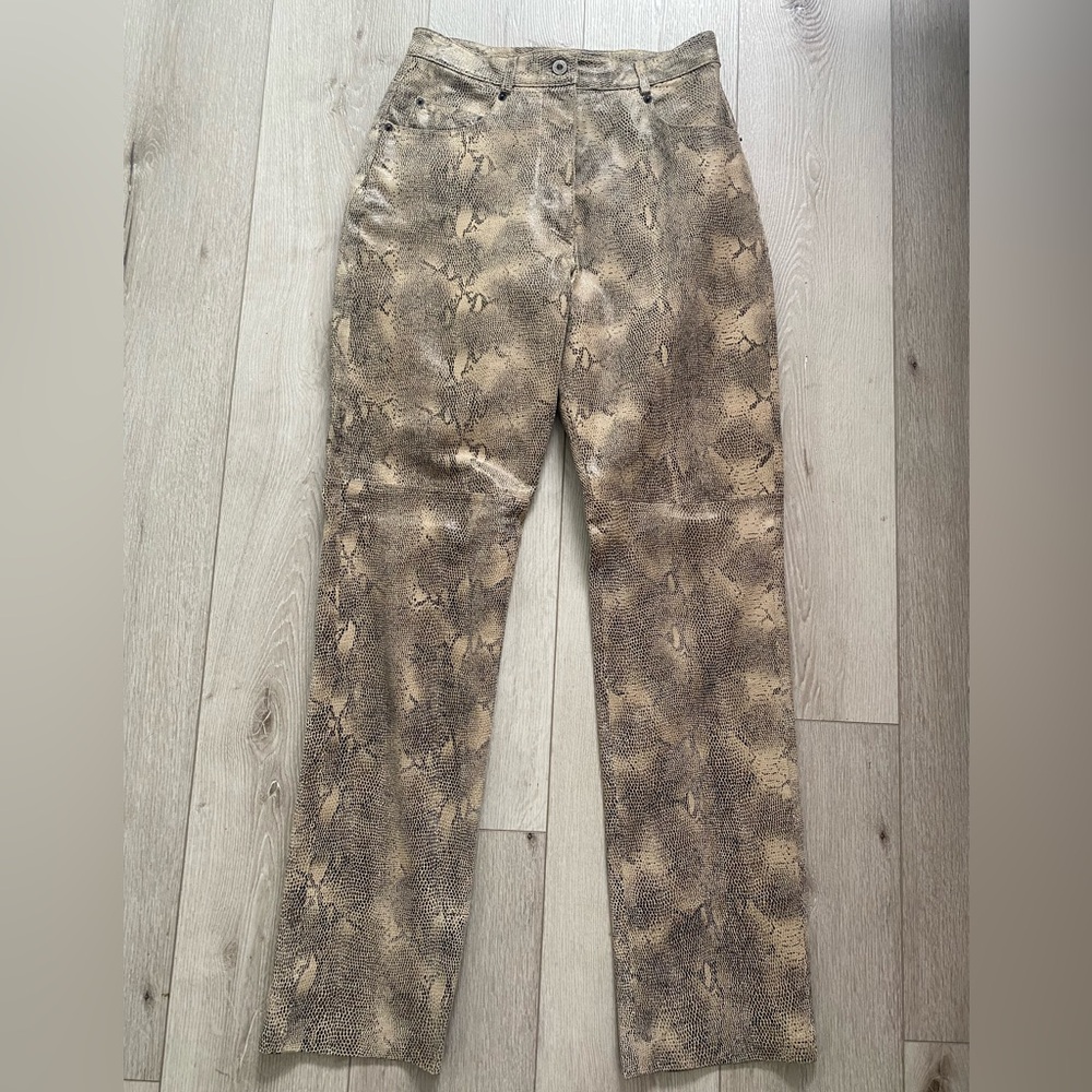 For Joseph 100% Leather Snake Print Pants